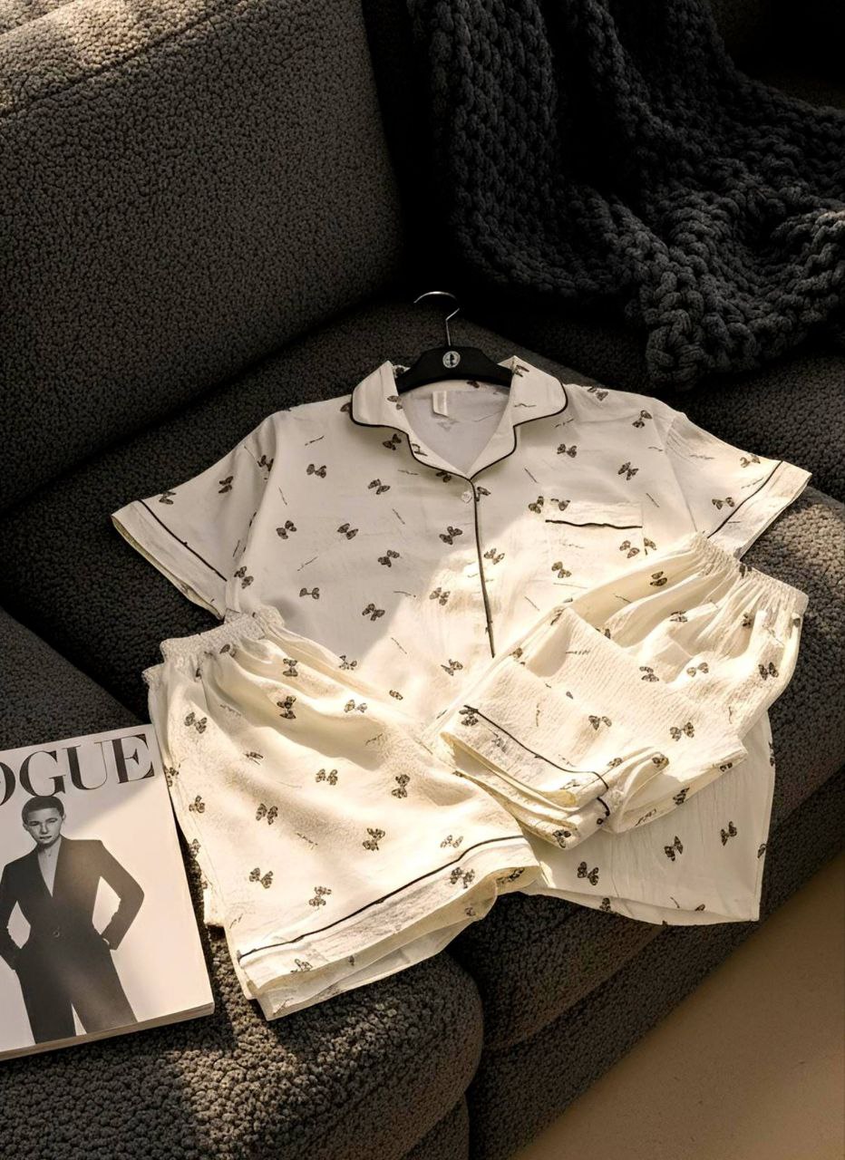 آستین کوتاه پاپیون قهوه ای