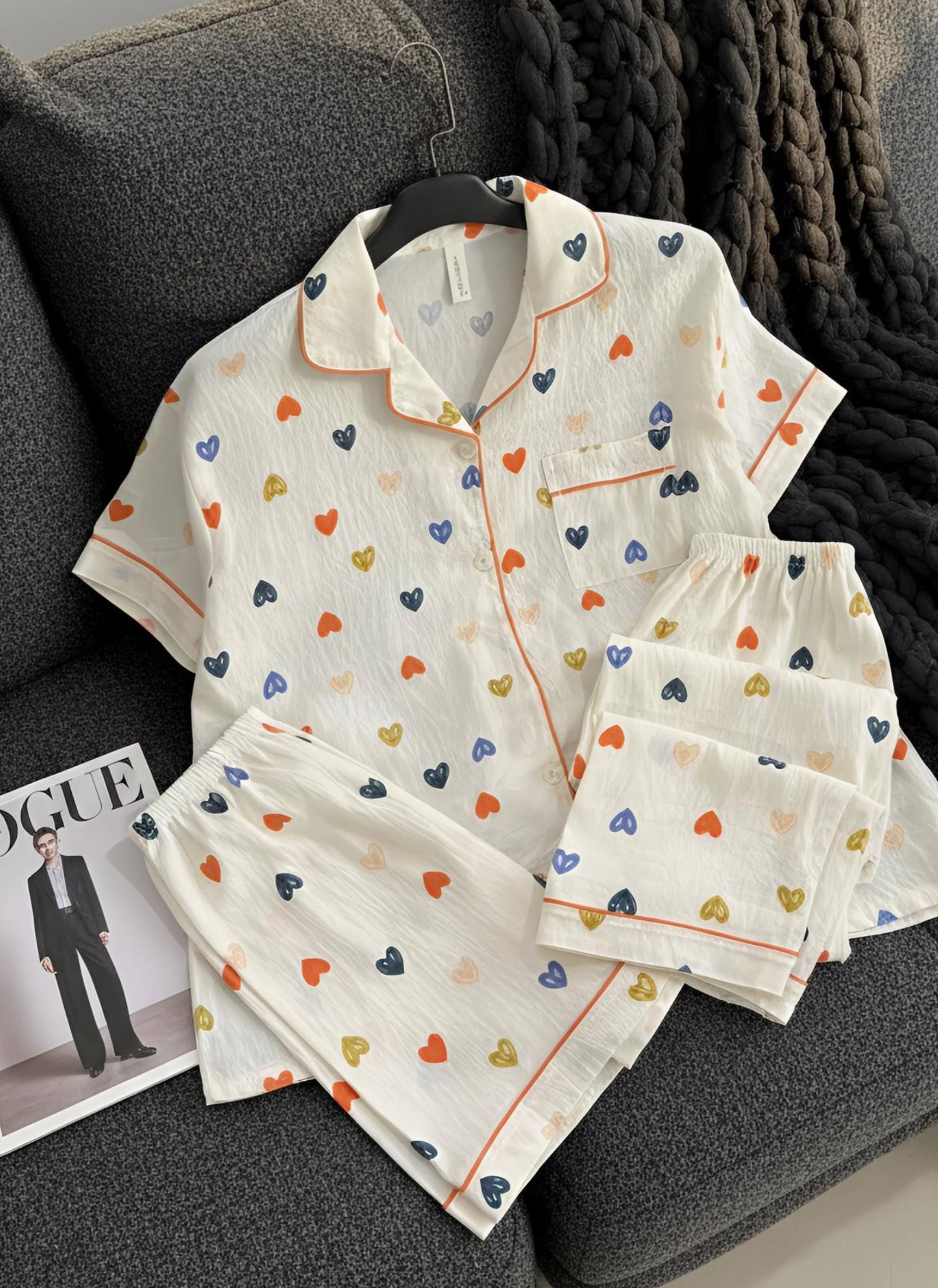 آستین کوتاه قلب نارنجی